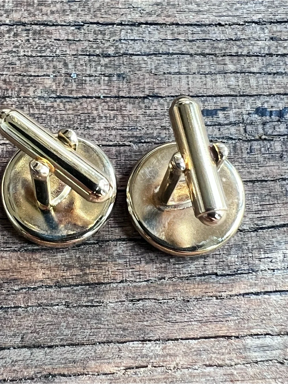 Gold-Tone Black Oval Cufflinks - Men's Accessories